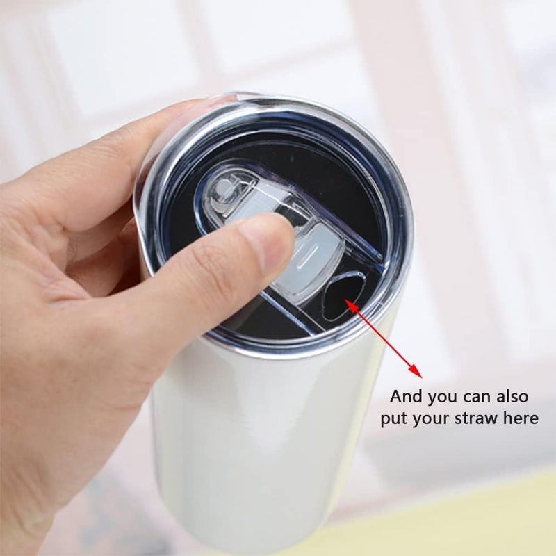 Engorgio 20oz Skinny Tumbler Replacement Lids, 2.75in Cup Mouth Compatible with YETI Rambler and More Tumbler Cups，Spill Proof Splash Resistant Silicone Sliding Covers. - Image 5